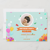 Kinderen blij verjaardagsuitnodiging kaart (Voorkant)