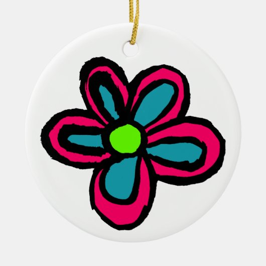 Kinderen bloem illustratie keramisch ornament (Voorkant)