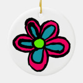 Kinderen bloem illustratie keramisch ornament (Achterkant)