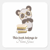 Kinderen Boekplaat lezen Boekenliefhebber Vierkante Sticker (Voorkant)