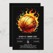 Kinderen Boho Custom Basketbal Verjaardag Kaart (Voorkant / Achterkant)