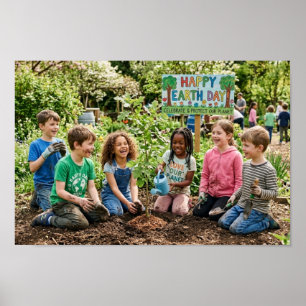 Kinderen bomen planten - Vieren en beschermen  Poster