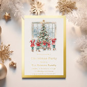 Kinderen & Boom Gouden Folie Kerstfeest Folie Uitnodiging