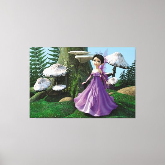 Kinderen Bosfee Paddenstoel Bos Kunst Canvas Afdruk (Voorkant)