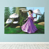 Kinderen Bosfee Paddenstoel Bos Kunst Canvas Afdruk (Insitu (Houten vloer))