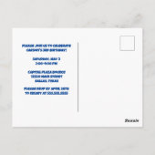 Kinderen Bouw Dump Truck Blauwe Verjaardagsfeestje Briefkaart (Achterkant)