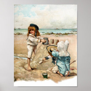 Kinderen bouwen  Sandcastle Poster