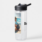 Kinderen Bouwen van een zandkasteel op het strand Waterfles (Links)