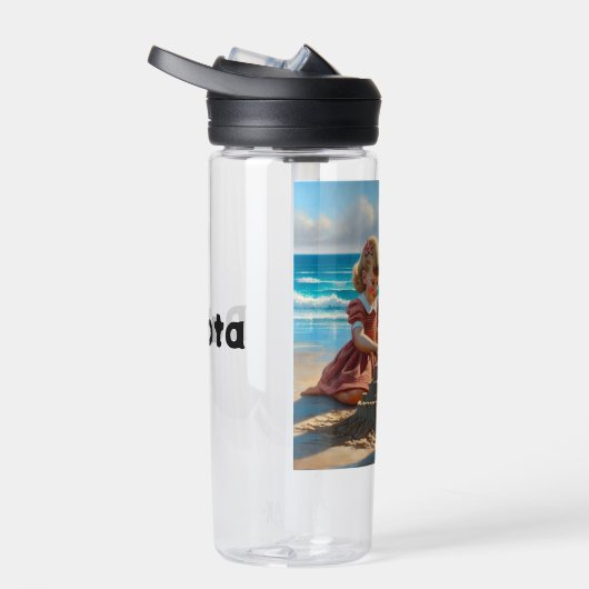 Kinderen Bouwen van een zandkasteel op het strand Waterfles (Rechts)