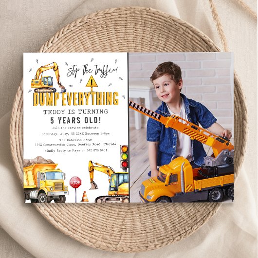 Kinderen Bouwen Waterverf Foto Verjaardagsfeestje Kaart