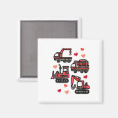 Kinderen Bouwtruck Ik Graaf Jou Grappig Kinderen J Magneet (Voorkant / Achterkant)