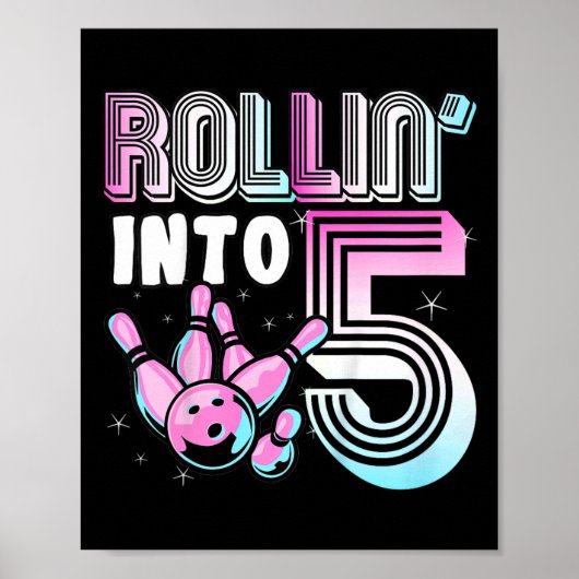 Kinderen Bowler Rol In 5 Bowling 5e Verjaardag Ki Poster (Voorkant)