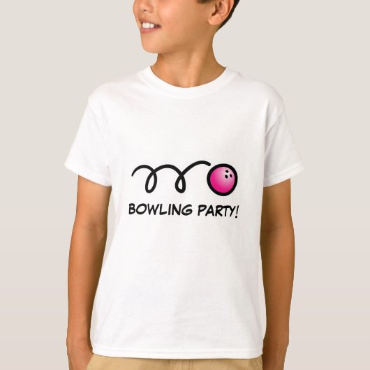 Kinderen bowling feest shirts (Voorkant)