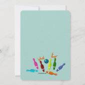 Kinderen Bowling Feestje Kaart (Achterkant)