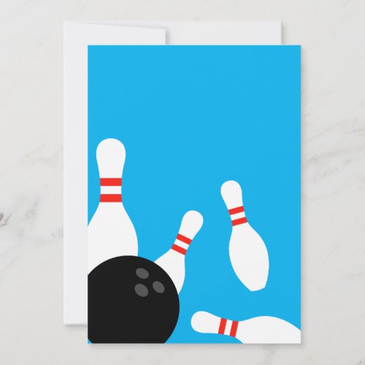 Kinderen bowling Verjaardagsfeestuitnodiging sjabl Kaart (Achterkant)