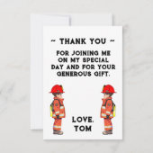 Kinderen Brandweerman Thema Verjaardagsfeestje Bedankkaart (Achterkant)