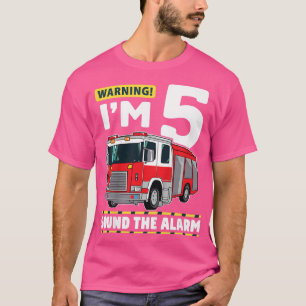 Kinderen brandweerwagen 5 jaar brandweerman 5e ver t-shirt
