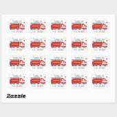 Kinderen brandweerwagen feest confetti verjaardag vierkante sticker (Vel)
