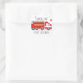 Kinderen brandweerwagen feest confetti verjaardag vierkante sticker (Tas)