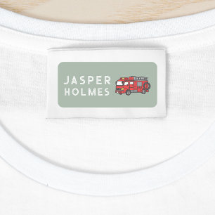 Kinderen brandweerwagen naam kleding labels