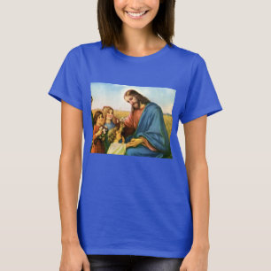  kinderen brengen bloemen naar Jezus Christus T-shirt