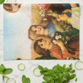  kinderen brengen bloemen naar Jezus Christus Theedoek (Gevouwen)