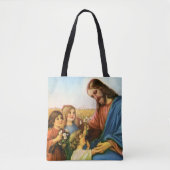  kinderen brengen bloemen naar Jezus Christus Tote Bag (Voorkant)