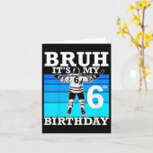 Kinderen Bruh Het is mijn 6e verjaardag IJshockey  Kaart (Gele Bloem)