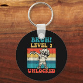 Kinderen Bruh Level 7 Ontgrendeld Gamer Dab Retro Sleutelhanger (Voorkant)