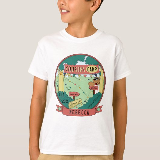 Kinderen Camp T-Shirt Beer Personaliseren (Voorkant)