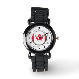 Kinderen Canada Flag Silver Glitter Strap Watch Horloge