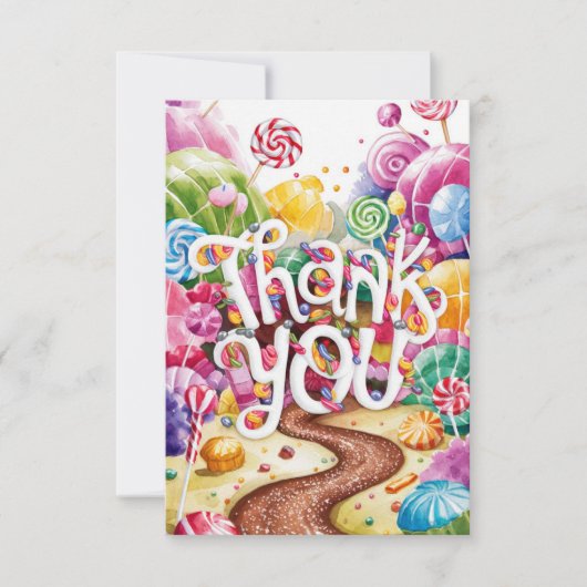 Kinderen Candyland bedankkaart (Voorkant)