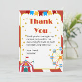 Kinderen carnavalsfeest bedankkaart (Staand voorkant)