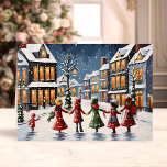 Kinderen Caroling in Snowy Village Kerstmis Feestdagen Kaart<br><div class="desc">Deel de feestelijke sfeer met onze Kinderen Caroling in Snowy Village Christmas Holiday Kaart! Deze betoverende kaart toont een charmante illustratie van kinderen die vrolijk carollen in een pittoresk besneeuwd dorp, het vastleggen van de warmte en magie van Kerstmis. Perfect voor het sturen van hartelijke vakantiegroeten naar vrienden en familie,...</div>