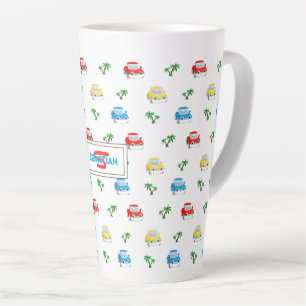 Kinderen Cartoon van Cute Red, Blue en Yellow Cars Latte Mok