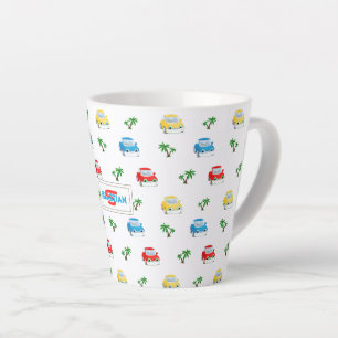 Kinderen Cartoon van Cute Red, Blue en Yellow Cars Latte Mok