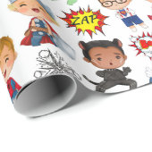 Kinderen Cartoons Cadeaupapier (Rol Hoek)