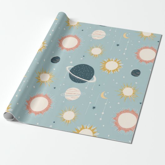 Kinderen Celestiaal Ruimte Inpakpapier (Uitgerold)