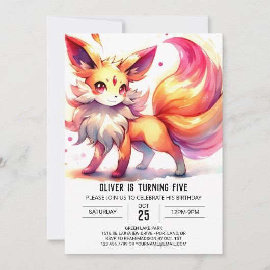 Kinderen Chic Fox Verjaardag Kaart (Voorkant)