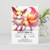 Kinderen Chic Fox Verjaardag Kaart (Staand voorkant)