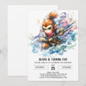 Kinderen Chic Monkey Verjaardag Kaart (Voorkant / Achterkant)