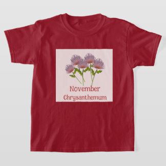 Kinderen Chrysanthemum Bloem November Verjaardag T-shirt