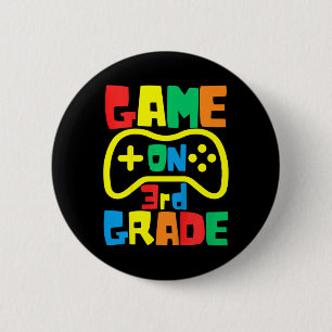 Kinderen Ck naar school videospel op Gamer derde l Ronde Button 5,7 Cm