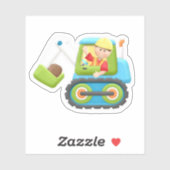 Kinderen Constructie Bulldozer Uitgestanste Sticke Sticker (Vel)