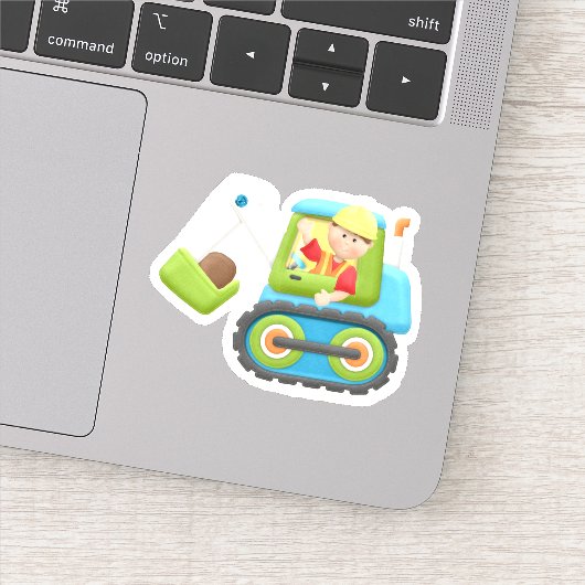 Kinderen Constructie Bulldozer Uitgestanste Sticke Sticker (Detail)