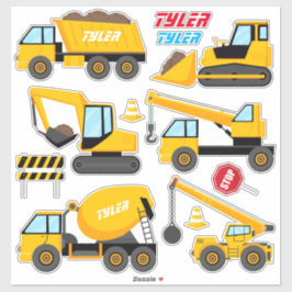 Kinderen Cool Construction Equipment, Namen Sticke Sticker