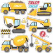 Kinderen Cool Construction Equipment, Namen Sticke Sticker (Voorkant)