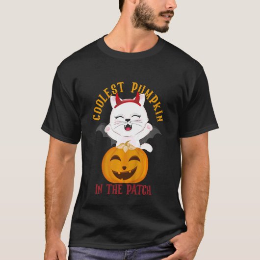 Kinderen Coolste Pompoen In De Patch Kat Meisjes J T-shirt (Voorkant)