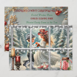 Kinderen Cowboy Kerst Waltz Kerst Kaart