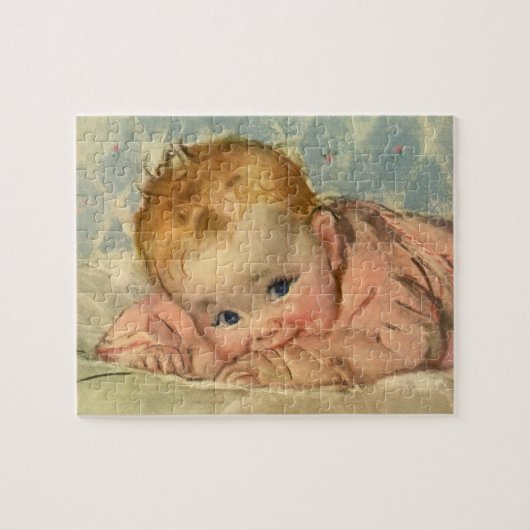  kinderen, Cute Baby Girl op de borst Legpuzzel (Horizontaal)